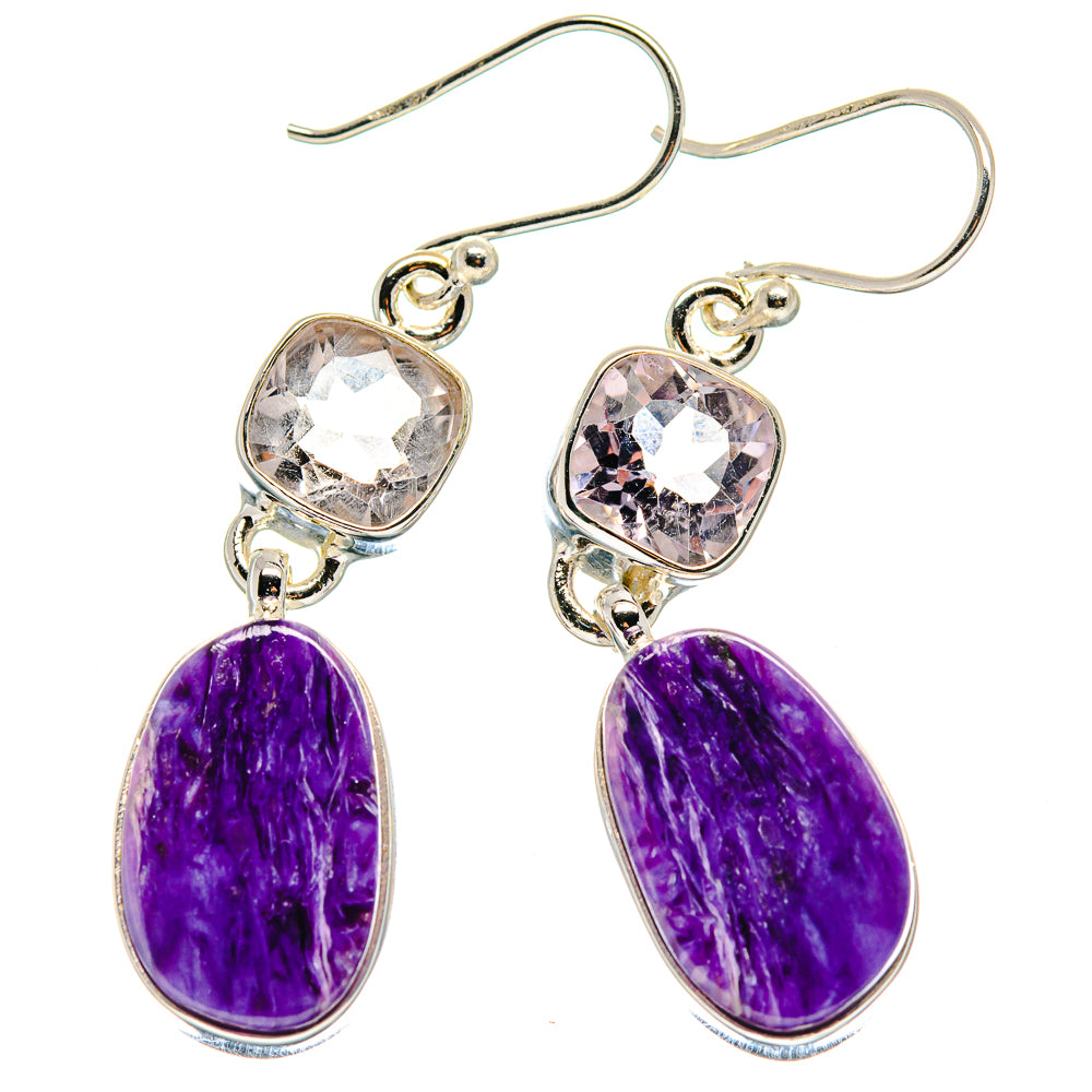 Charoite Earrings handcrafted by Anasilvercos - EARR423937