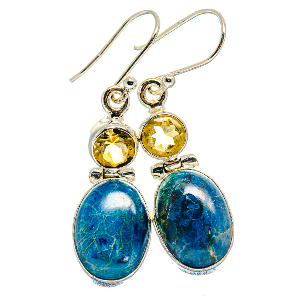 Azurite Earrings handcrafted by Anasilvercos - EARR423943