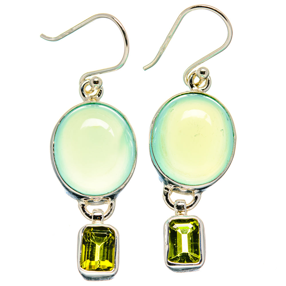 Aqua Chalcedony Earrings handcrafted by Anasilvercos - EARR423950