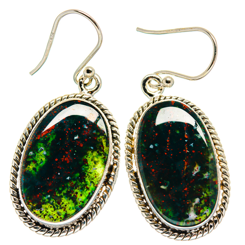 Bloodstone Earrings handcrafted by Anasilvercos - EARR423955