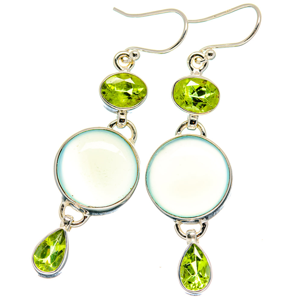 Aqua Chalcedony Earrings handcrafted by Anasilvercos - EARR423963