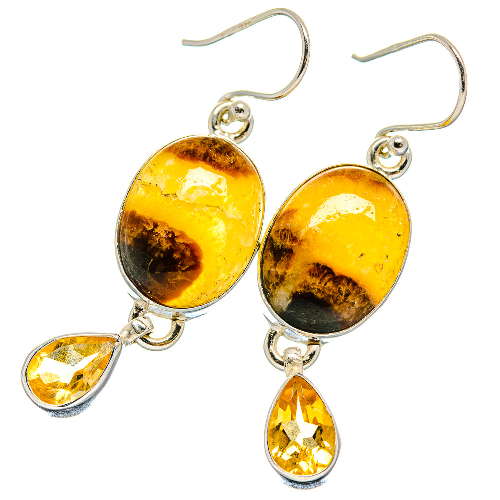 Septarian Nodule Earrings handcrafted by Anasilvercos - EARR423969
