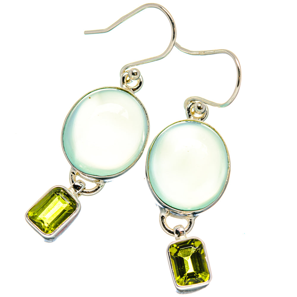 Aqua Chalcedony Earrings handcrafted by Anasilvercos - EARR423972 - Photo 2