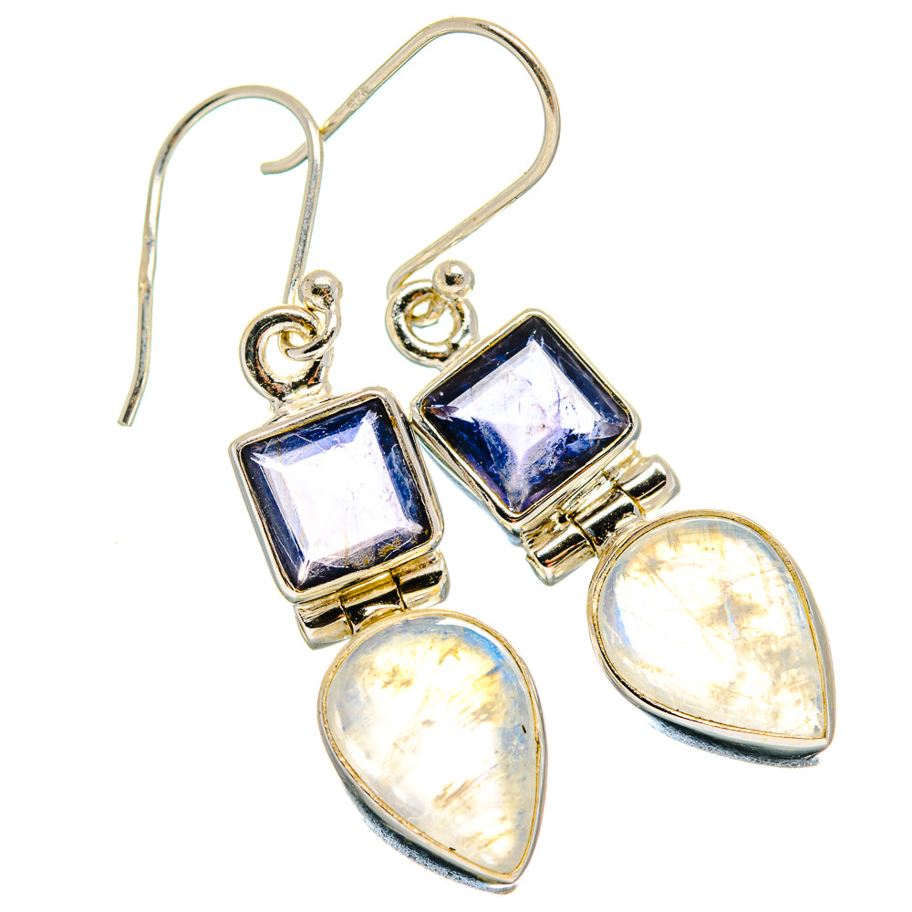 Rainbow Moonstone Earrings handcrafted by Anasilvercos - EARR423976