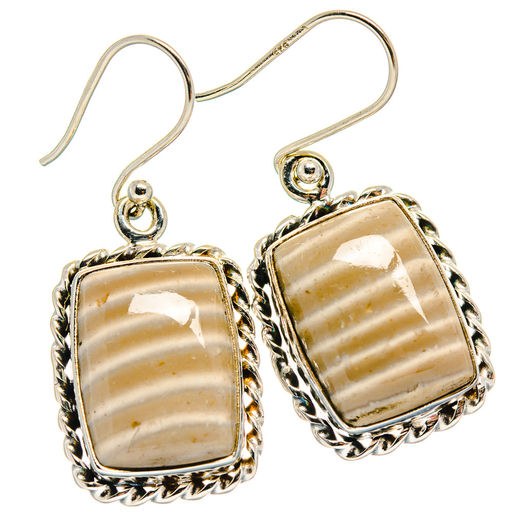 Striped Flint Earrings handcrafted by Anasilvercos - EARR423981