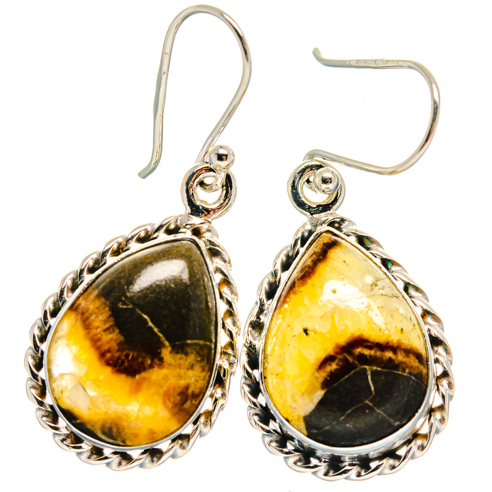 Septarian Nodule Earrings handcrafted by Anasilvercos - EARR423995