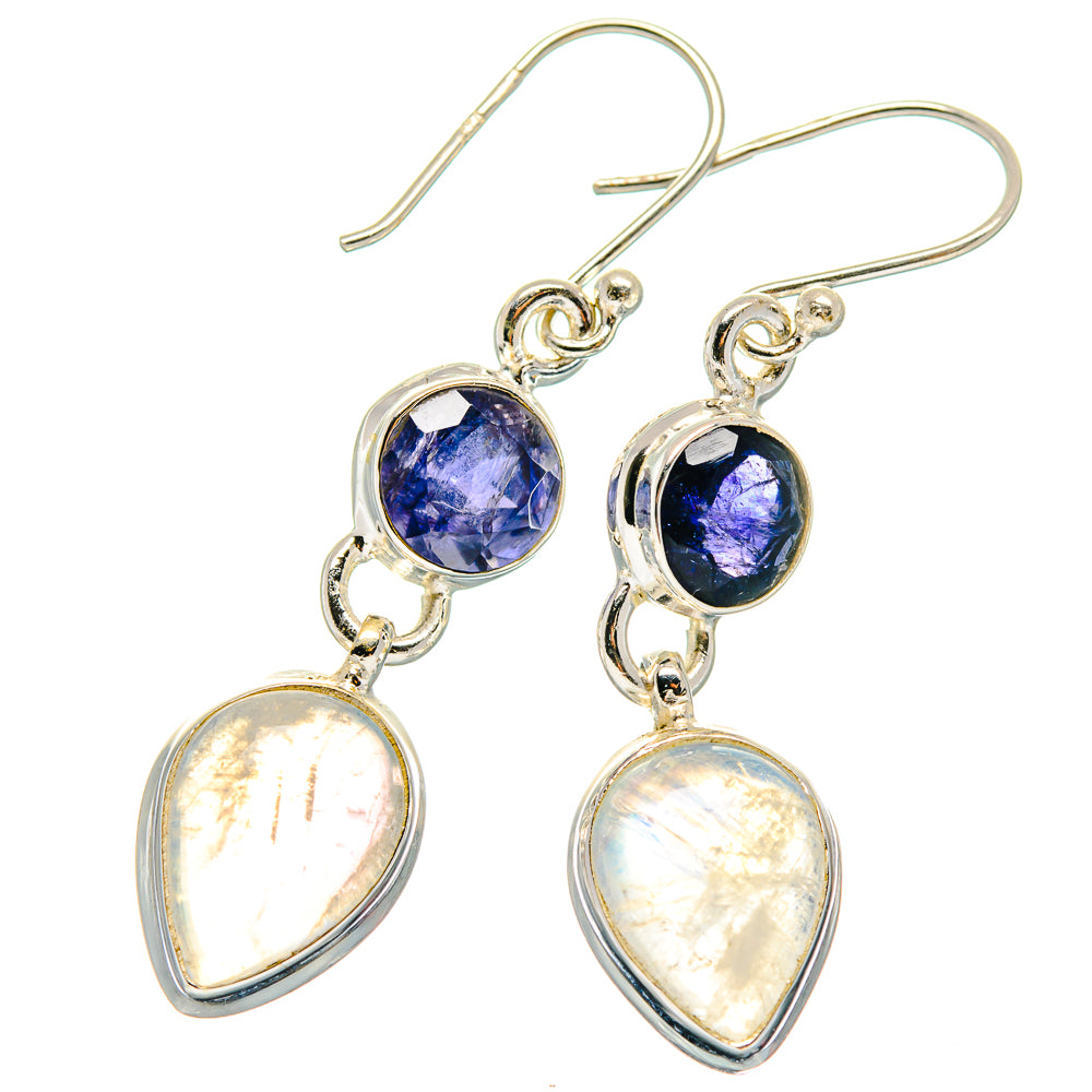 Rainbow Moonstone Earrings handcrafted by Anasilvercos - EARR424006