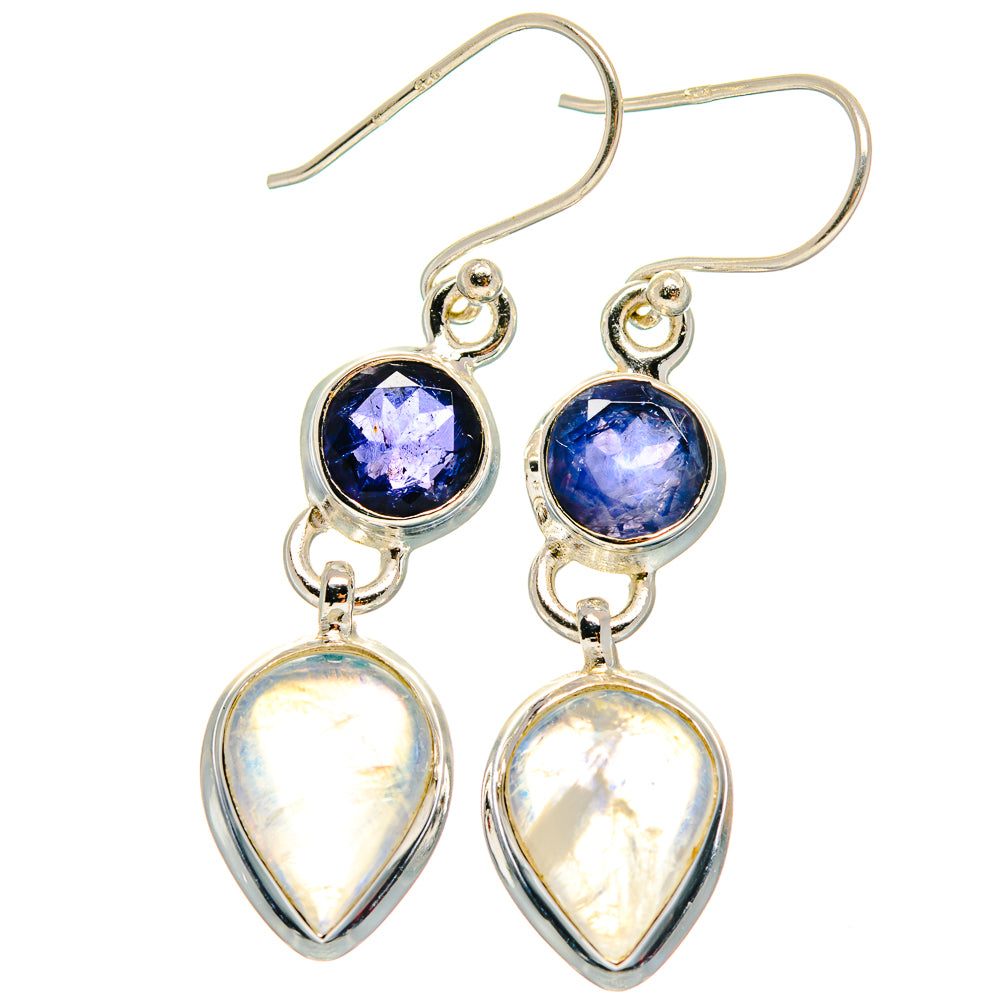 Rainbow Moonstone Earrings handcrafted by Anasilvercos - EARR424011