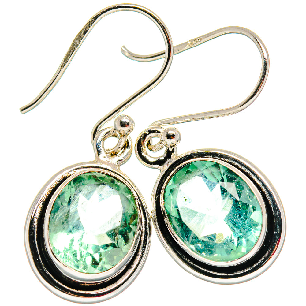 Green Fluorite Earrings handcrafted by Anasilvercos - EARR424016