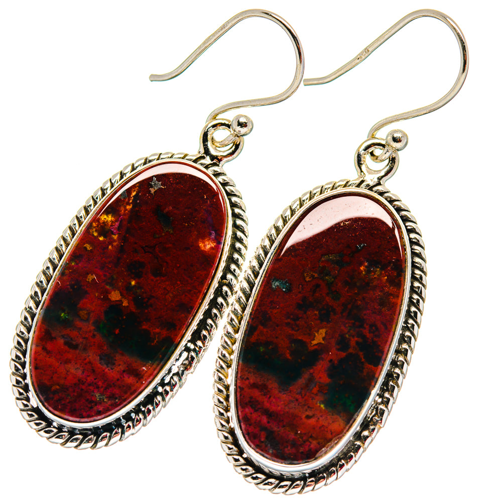 Bloodstone Earrings handcrafted by Anasilvercos - EARR424020