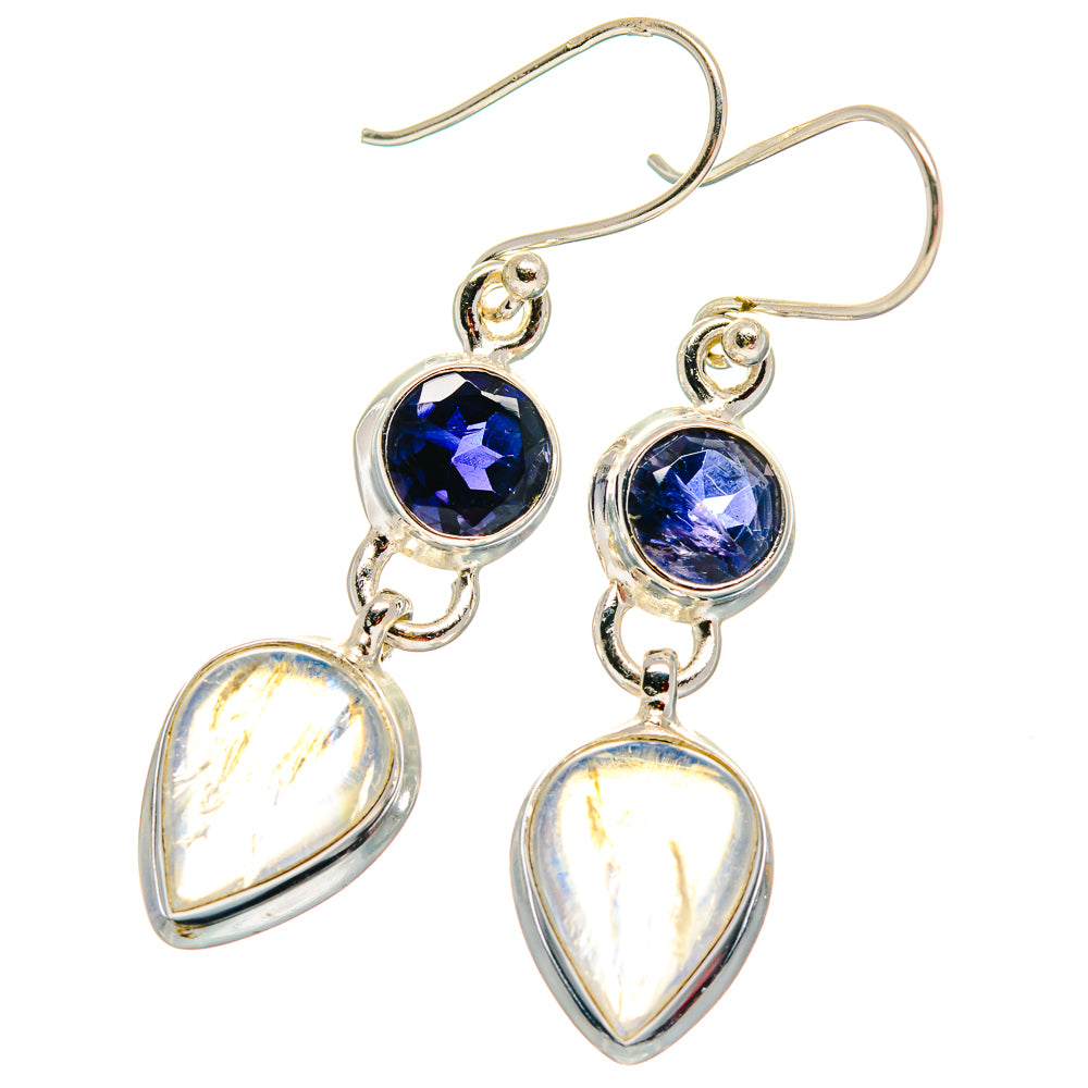Rainbow Moonstone Earrings handcrafted by Anasilvercos - EARR424034