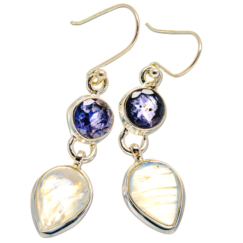 Rainbow Moonstone Earrings handcrafted by Anasilvercos - EARR424037