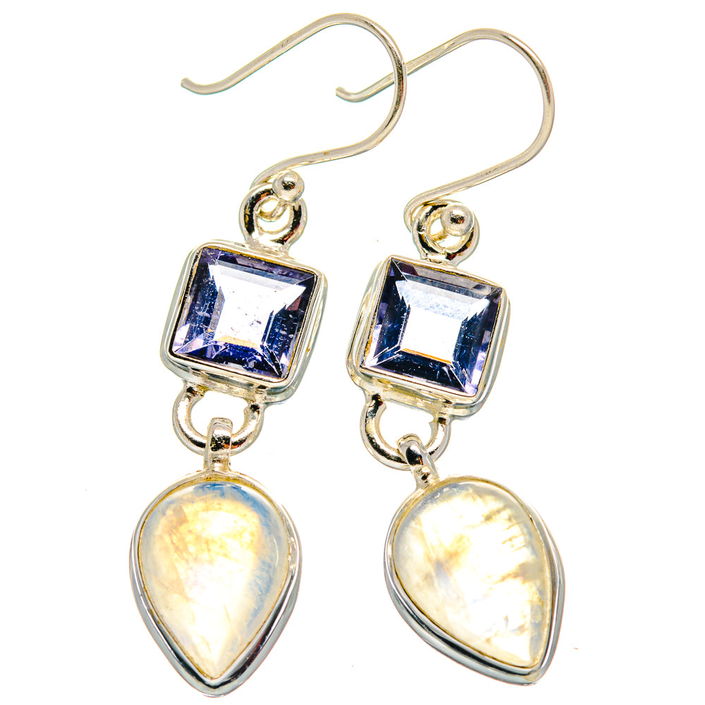 Rainbow Moonstone Earrings handcrafted by Anasilvercos - EARR424042