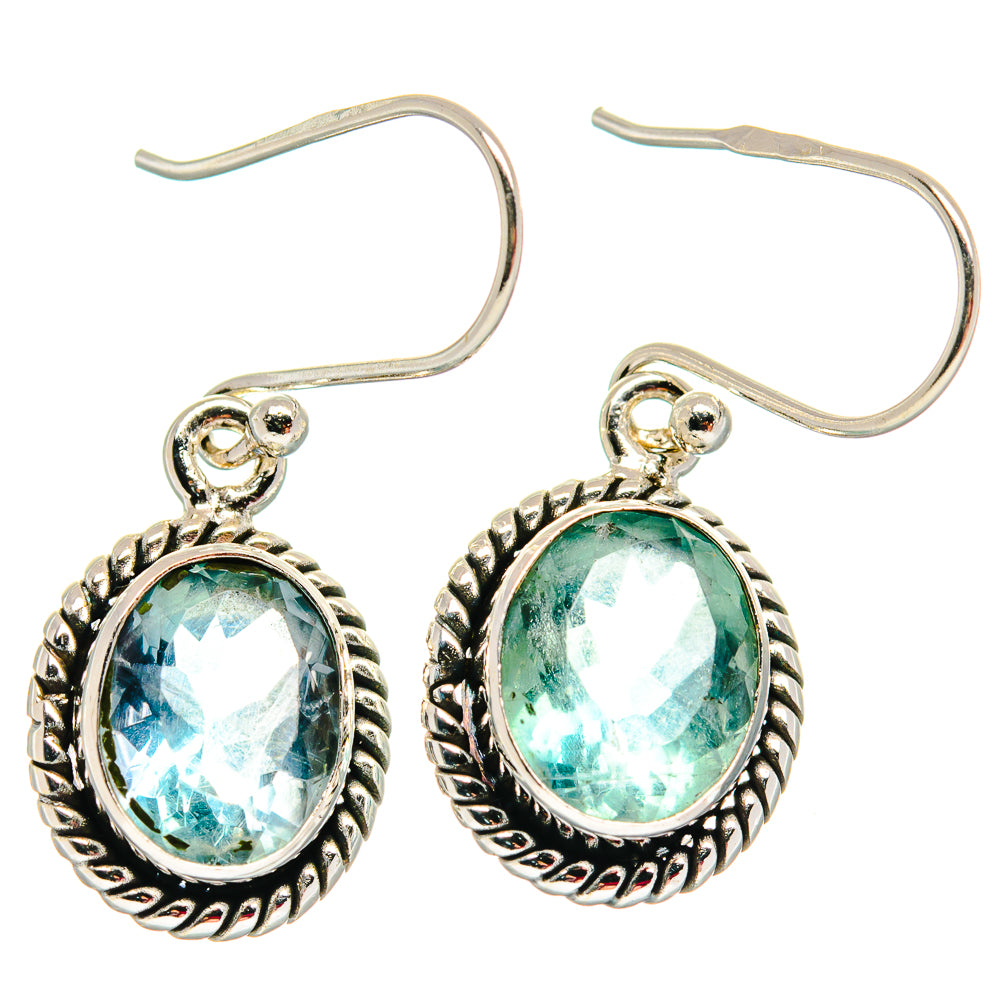 Blue Fluorite Earrings handcrafted by Anasilvercos - EARR424047