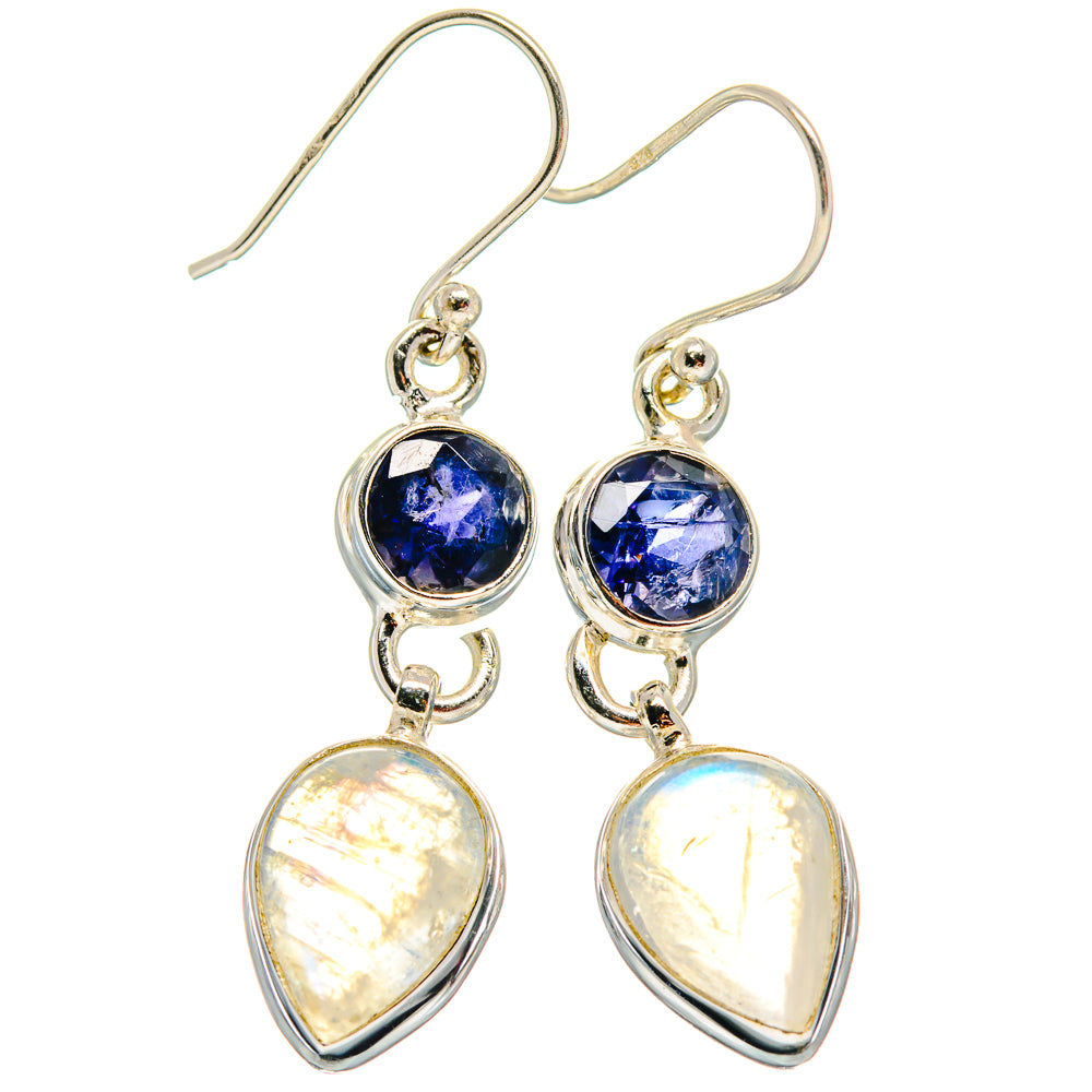 Rainbow Moonstone Earrings handcrafted by Anasilvercos - EARR424053