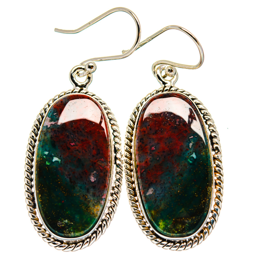 Bloodstone Earrings handcrafted by Anasilvercos - EARR424068