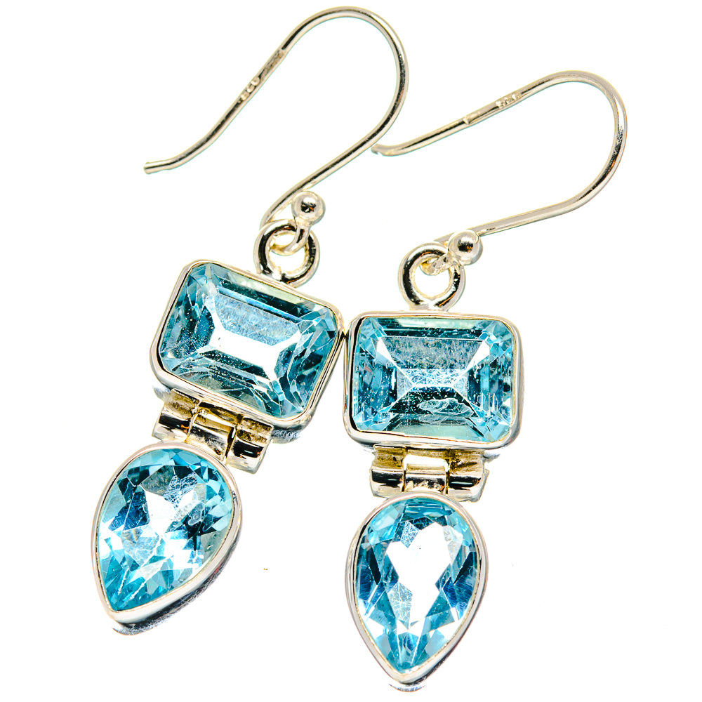 Blue Topaz Earrings handcrafted by Anasilvercos - EARR424076