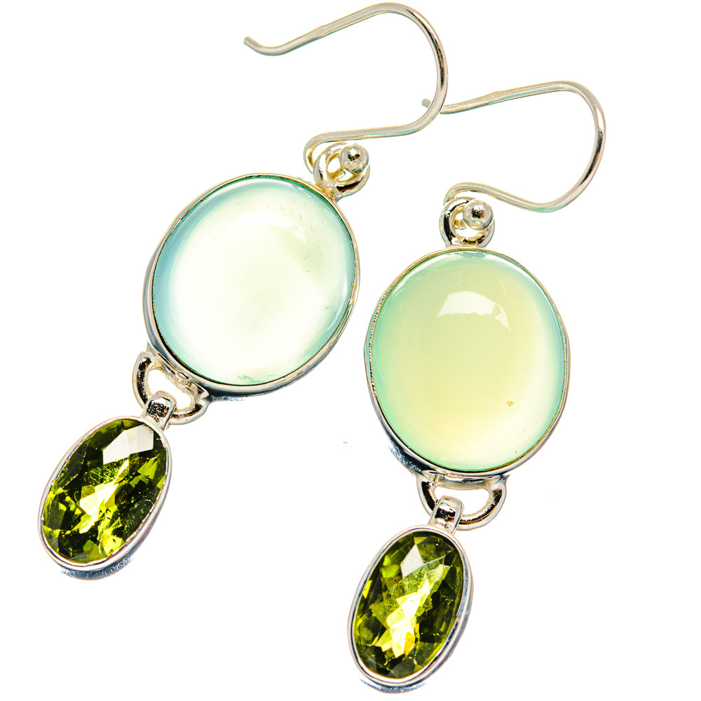 Aqua Chalcedony Earrings handcrafted by Anasilvercos - EARR424085