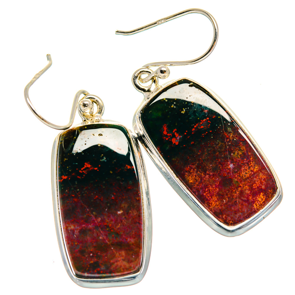 Bloodstone Earrings handcrafted by Anasilvercos - EARR424091