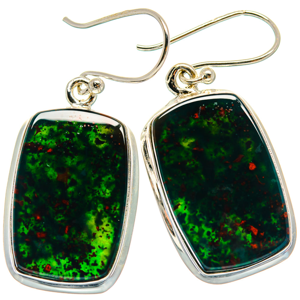 Bloodstone Earrings handcrafted by Anasilvercos - EARR424095