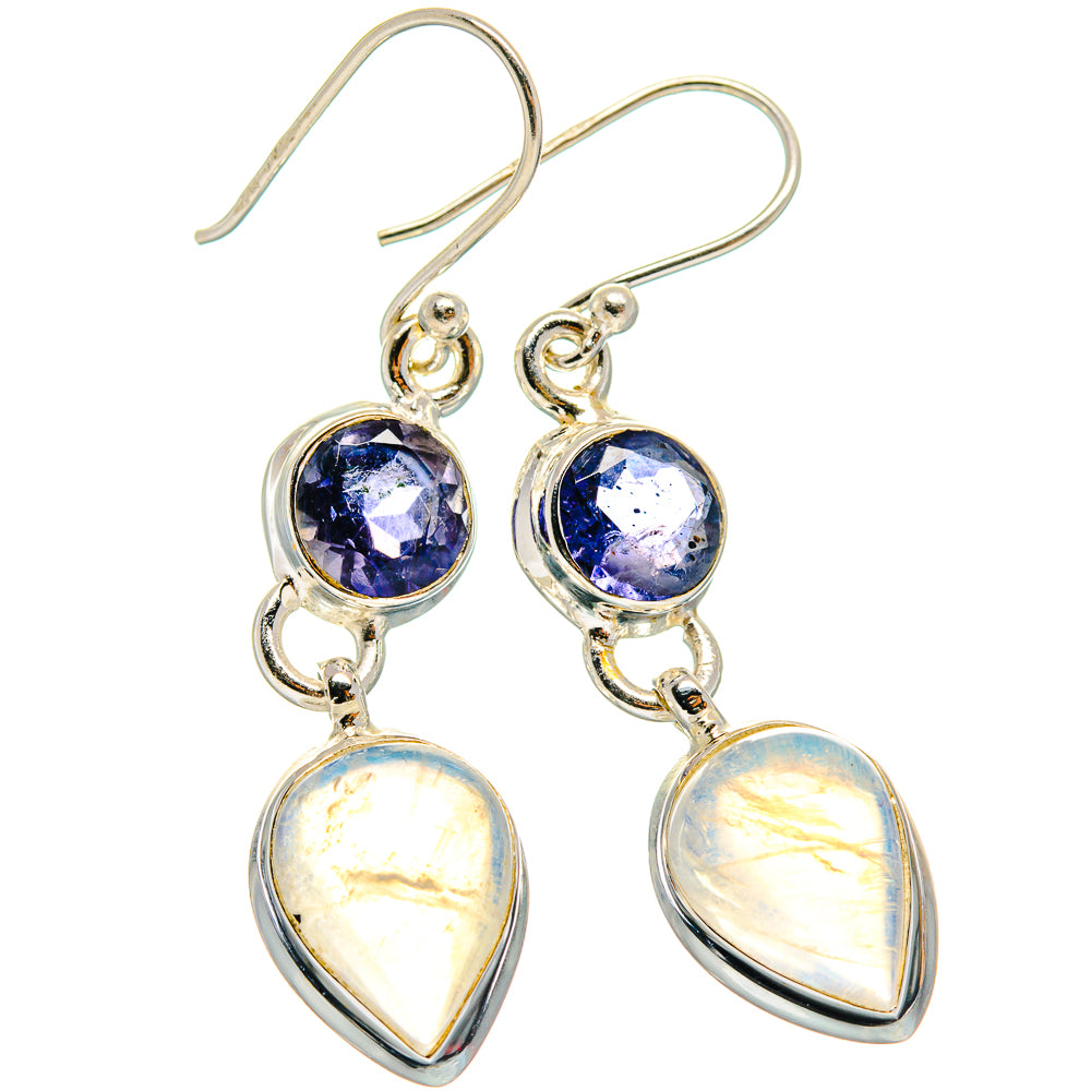 Rainbow Moonstone Earrings handcrafted by Anasilvercos - EARR424096