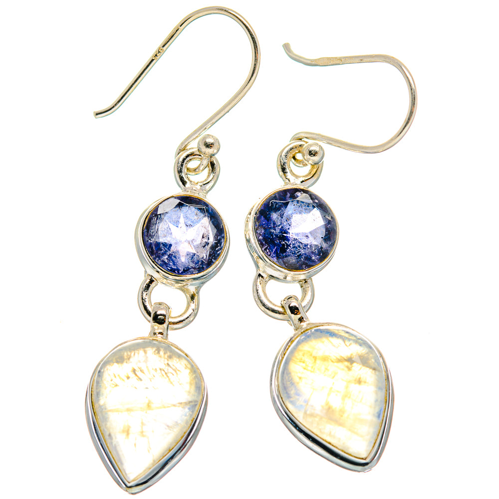 Rainbow Moonstone Earrings handcrafted by Anasilvercos - EARR424106