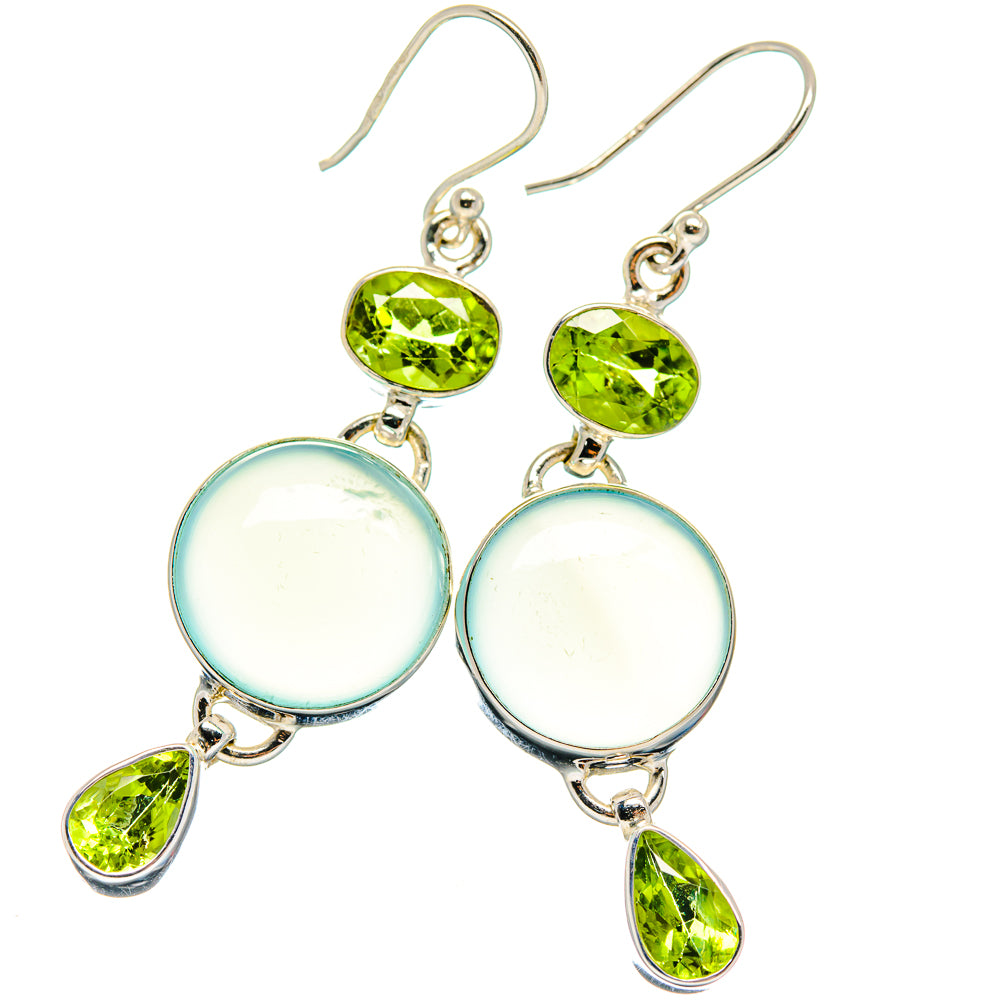 Aqua Chalcedony Earrings handcrafted by Anasilvercos - EARR424107