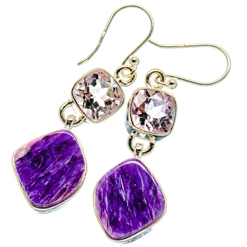 Charoite Earrings handcrafted by Anasilvercos - EARR424115