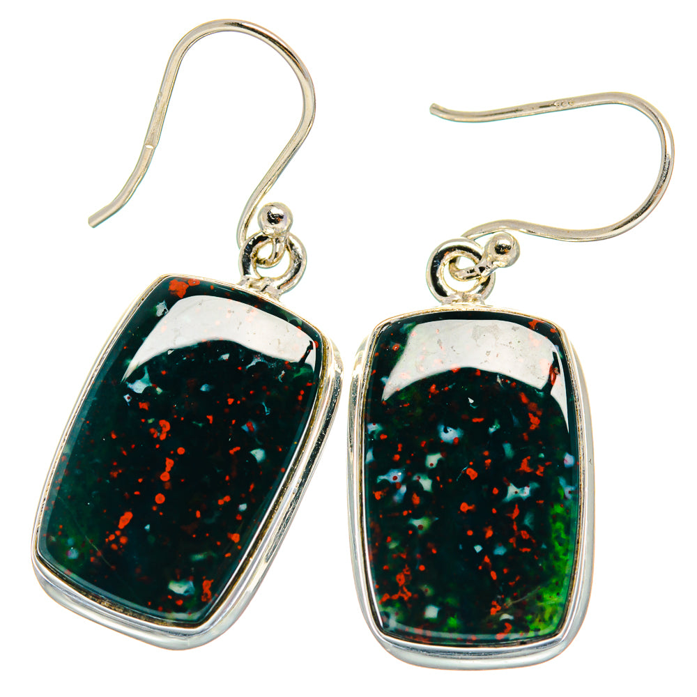 Bloodstone Earrings handcrafted by Anasilvercos - EARR424125