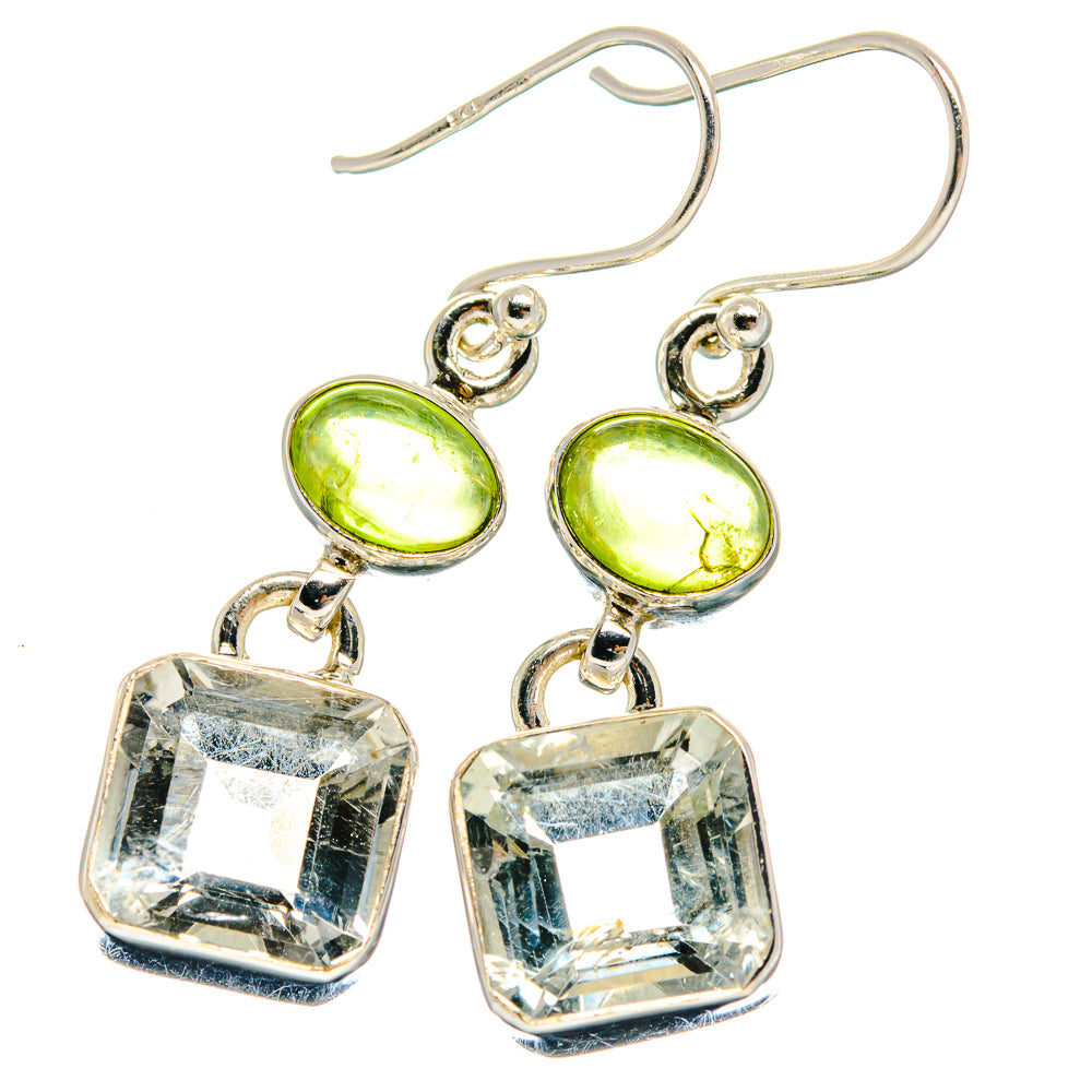 Green Amethyst Earrings handcrafted by Anasilvercos - EARR424126