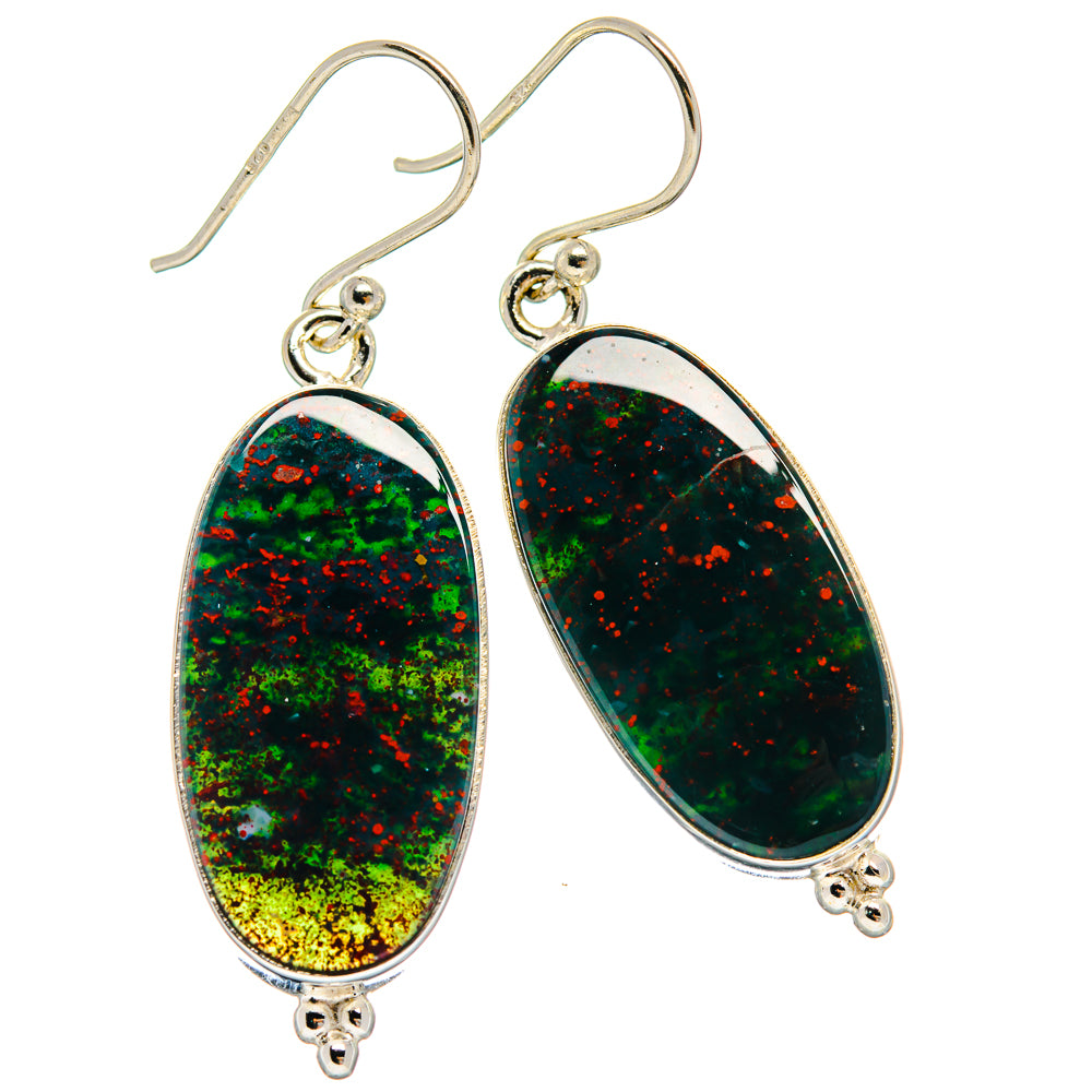 Bloodstone Earrings handcrafted by Anasilvercos - EARR424132