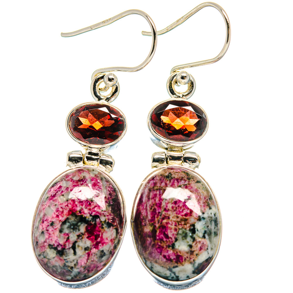 Russian Eudialyte Earrings handcrafted by Anasilvercos - EARR424135