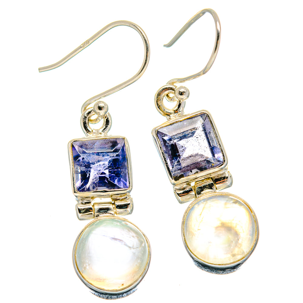 Rainbow Moonstone Earrings handcrafted by Anasilvercos - EARR424140