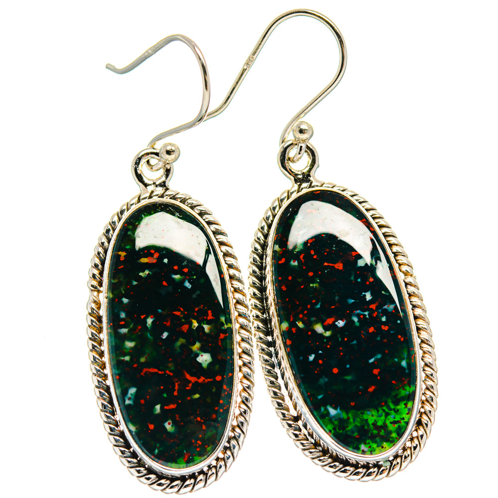Bloodstone Earrings handcrafted by Anasilvercos - EARR424146