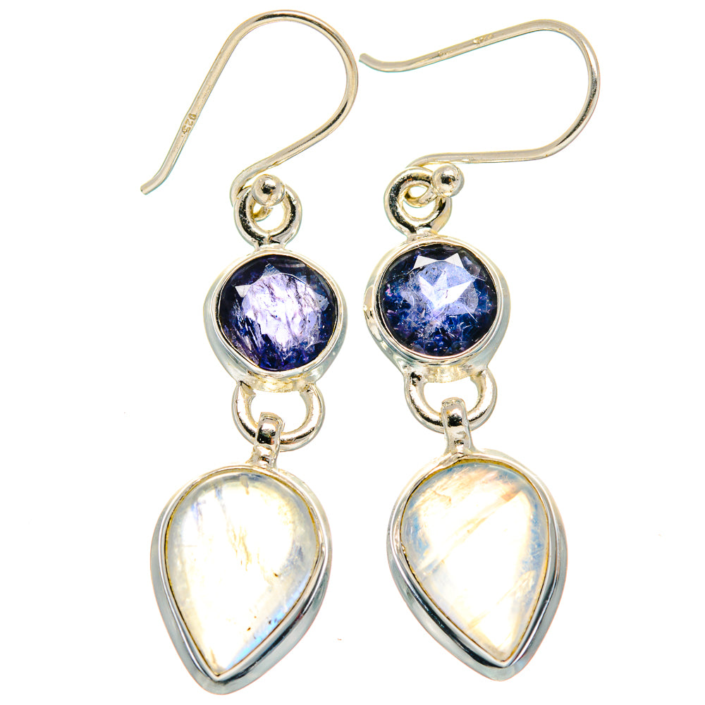 Rainbow Moonstone Earrings handcrafted by Anasilvercos - EARR424147