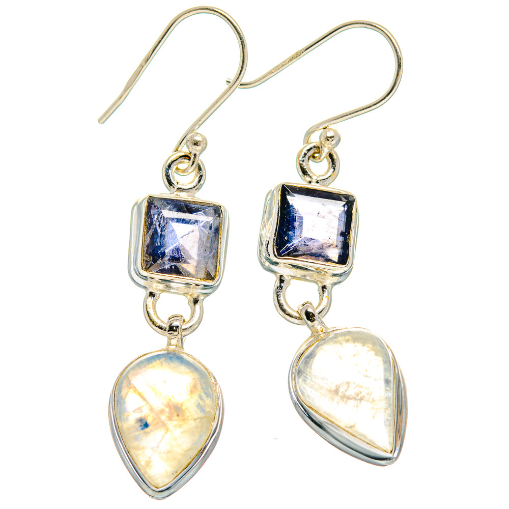 Rainbow Moonstone Earrings handcrafted by Anasilvercos - EARR424159