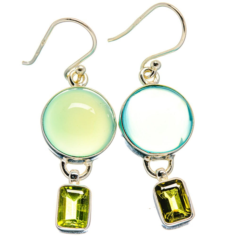 Aqua Chalcedony Earrings handcrafted by Anasilvercos - EARR424161