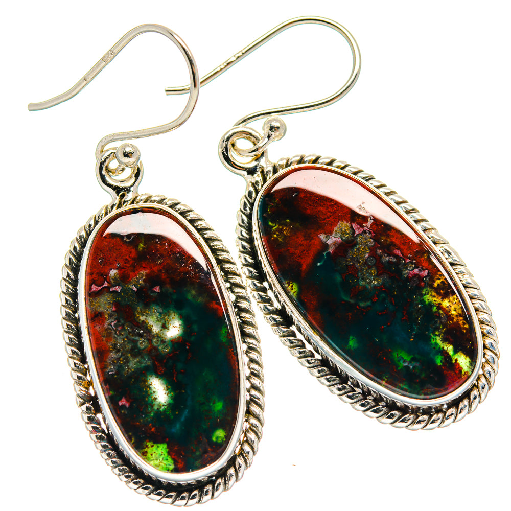Bloodstone Earrings handcrafted by Anasilvercos - EARR424163