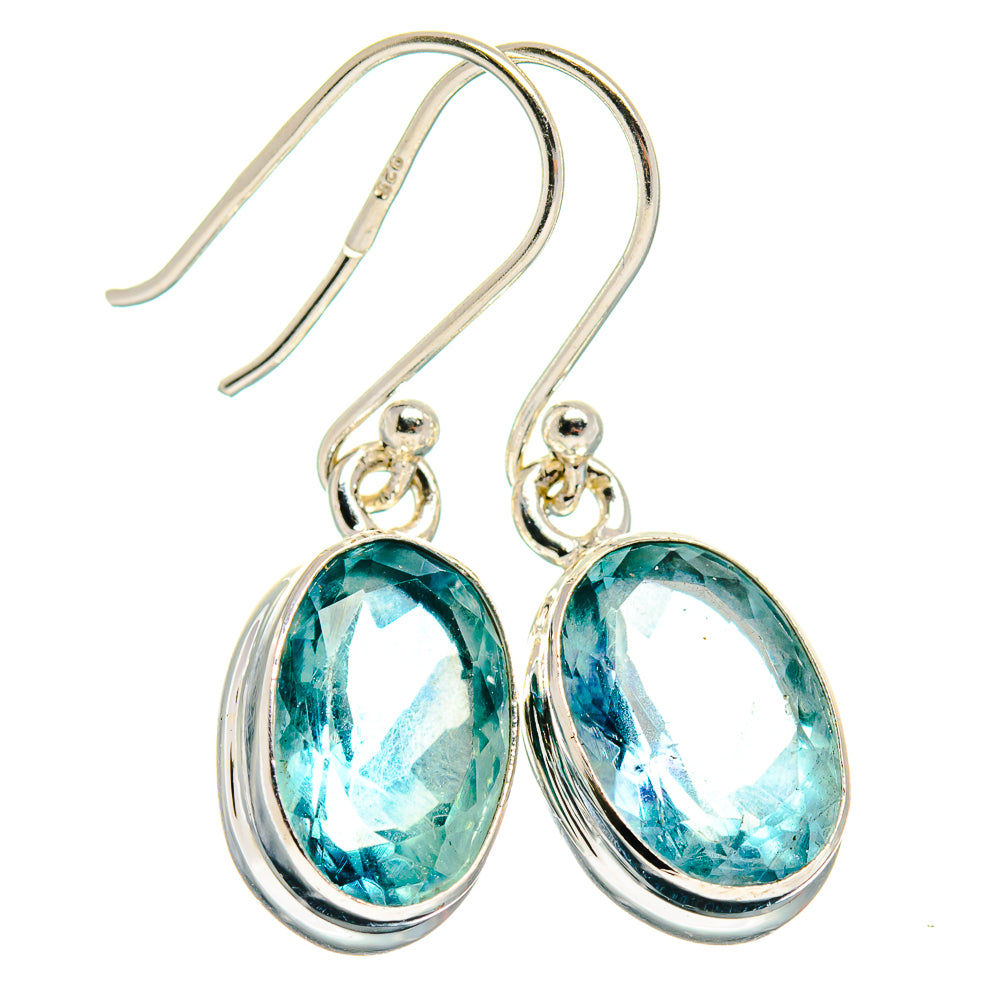 Blue Fluorite Earrings handcrafted by Anasilvercos - EARR424165