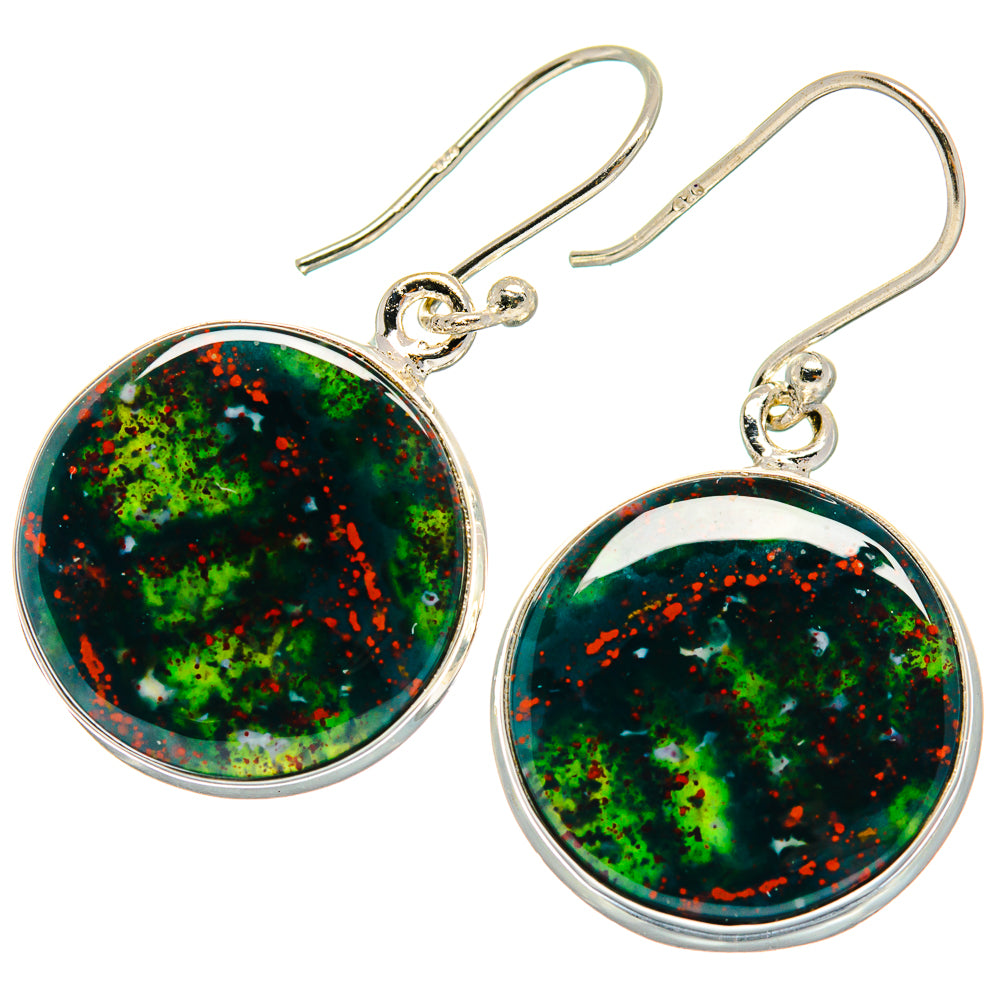 Bloodstone Earrings handcrafted by Anasilvercos - EARR424167