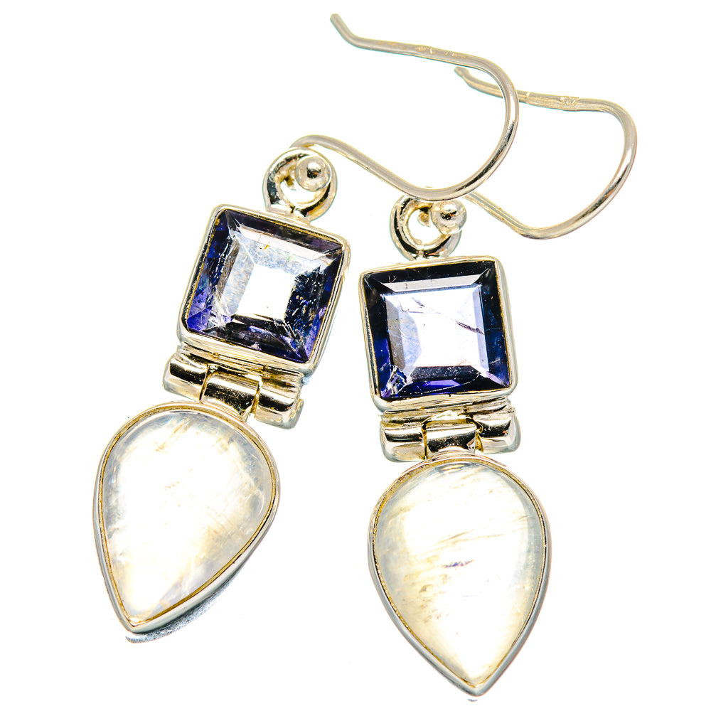 Rainbow Moonstone Earrings handcrafted by Anasilvercos - EARR424171
