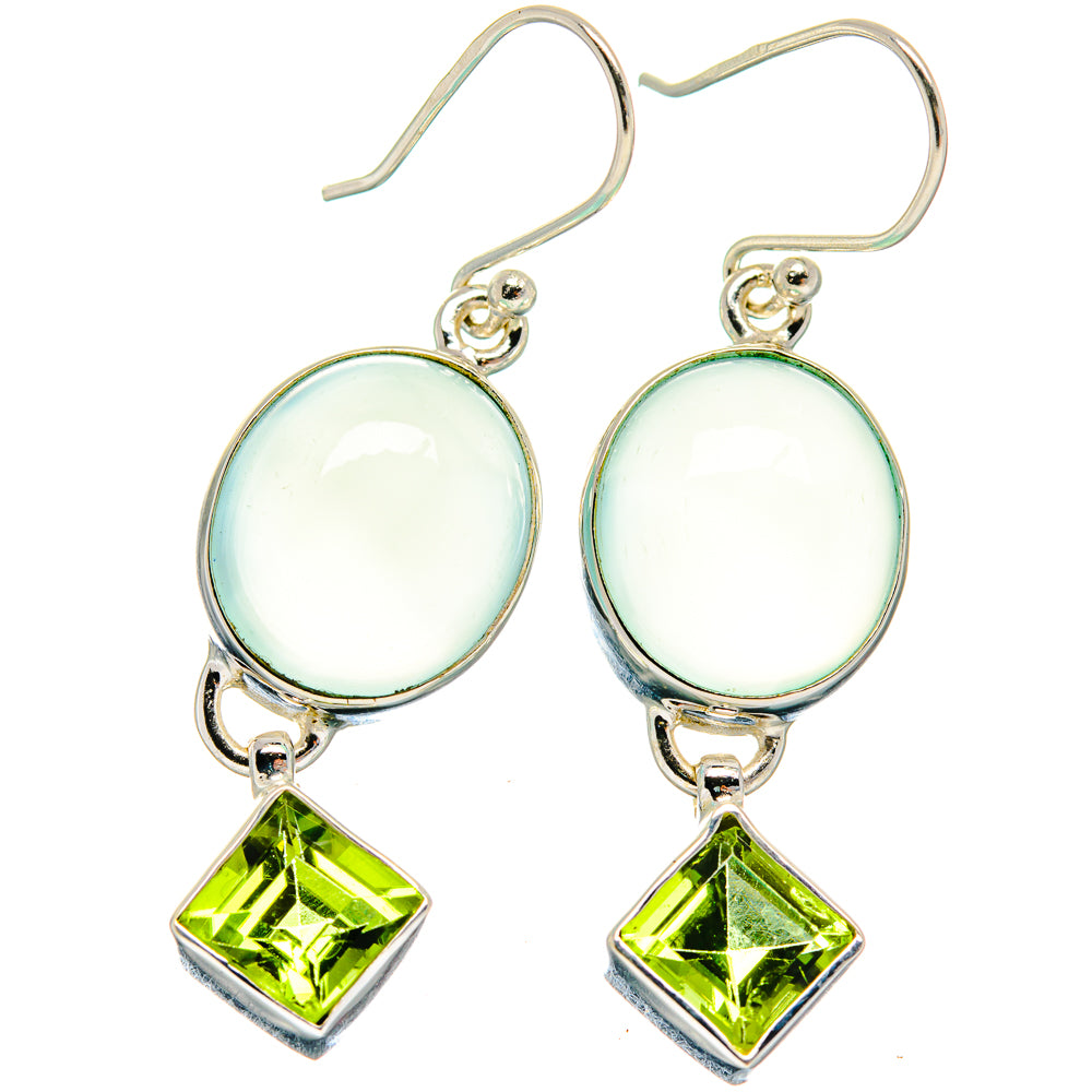 Aqua Chalcedony Earrings handcrafted by Anasilvercos - EARR424175