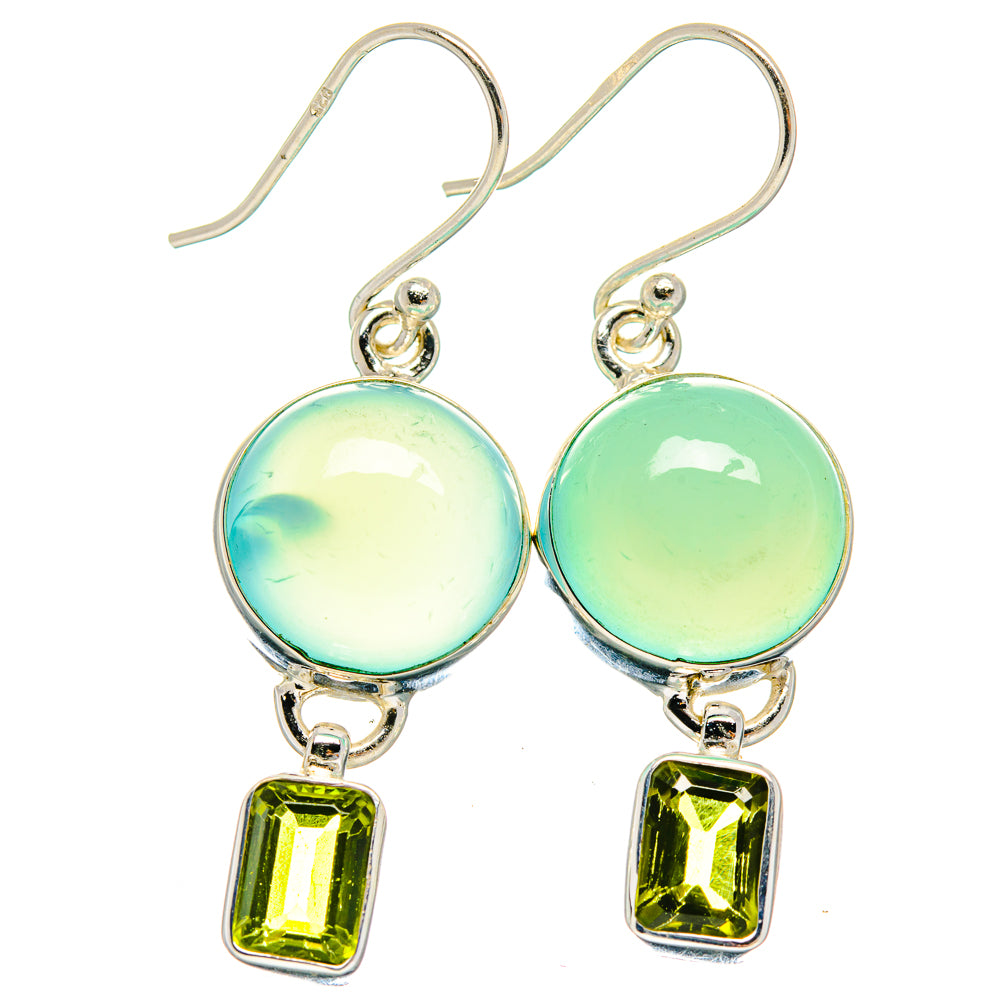 Aqua Chalcedony Earrings handcrafted by Anasilvercos - EARR424183
