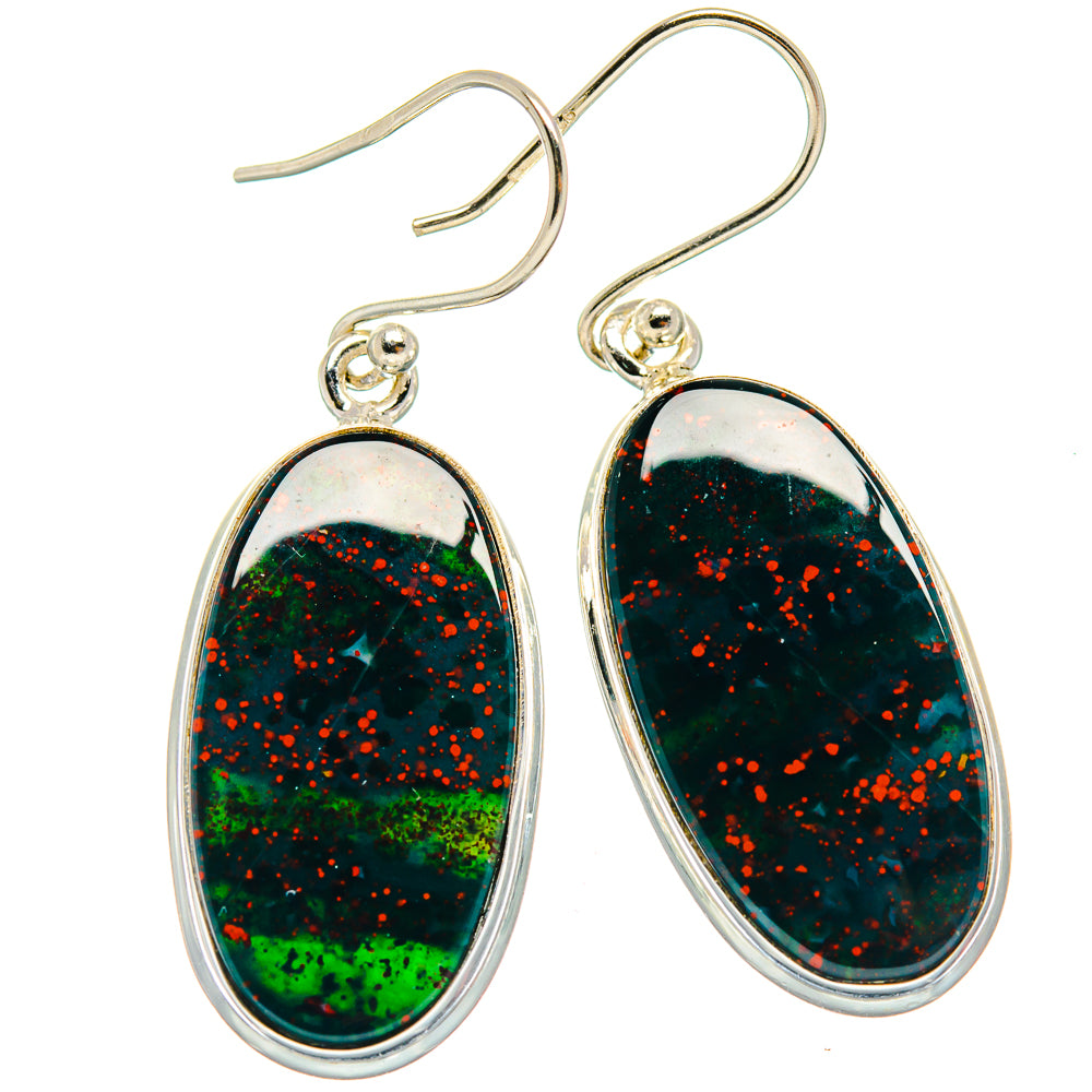 Bloodstone Earrings handcrafted by Anasilvercos - EARR424188