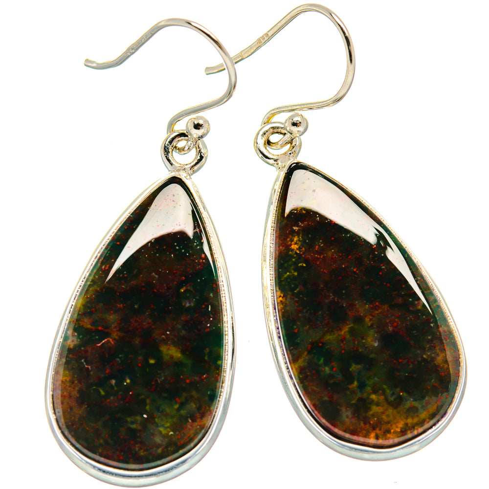 Bloodstone Earrings handcrafted by Anasilvercos - EARR424190