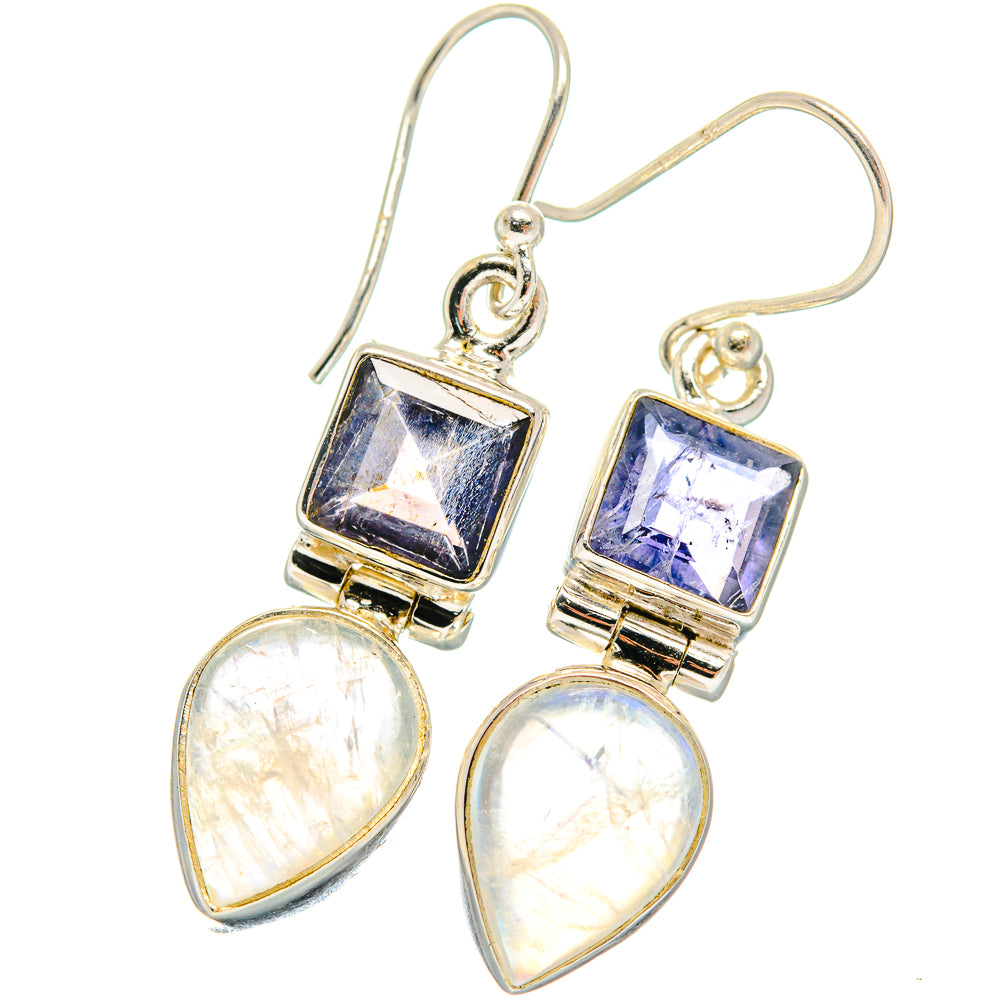 Rainbow Moonstone Earrings handcrafted by Anasilvercos - EARR424194