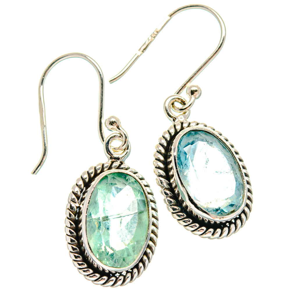 Blue Fluorite Earrings handcrafted by Anasilvercos - EARR424205