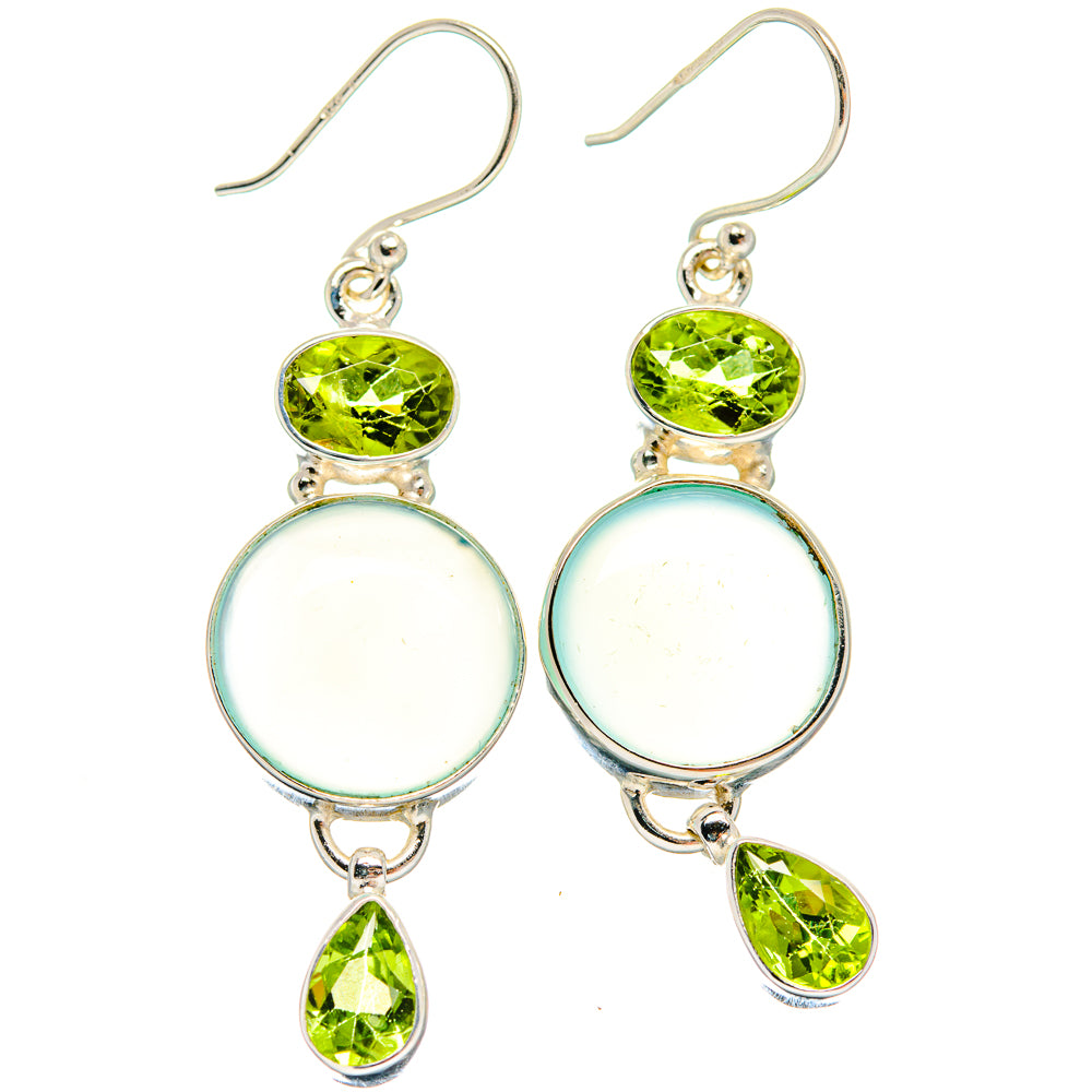 Aqua Chalcedony Earrings handcrafted by Anasilvercos - EARR424206