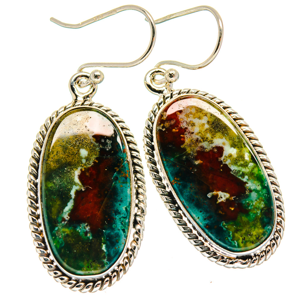 Ocean Jasper Earrings handcrafted by Anasilvercos - EARR424210