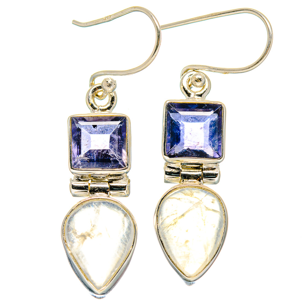 Rainbow Moonstone Earrings handcrafted by Anasilvercos - EARR424216